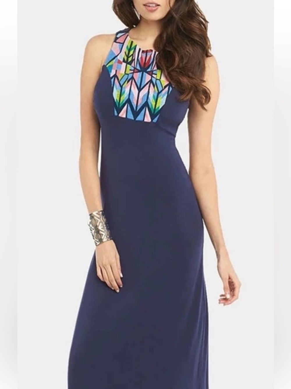 Tart Collections Alycia Blue Embroidered Maxi Dress NWT Size Small